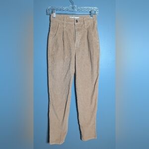 Hollister Women's Tan Khaki Corduroy Pants Size 0 Waist 24